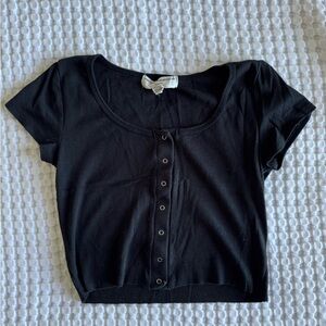 Project Social T Black Crop Top